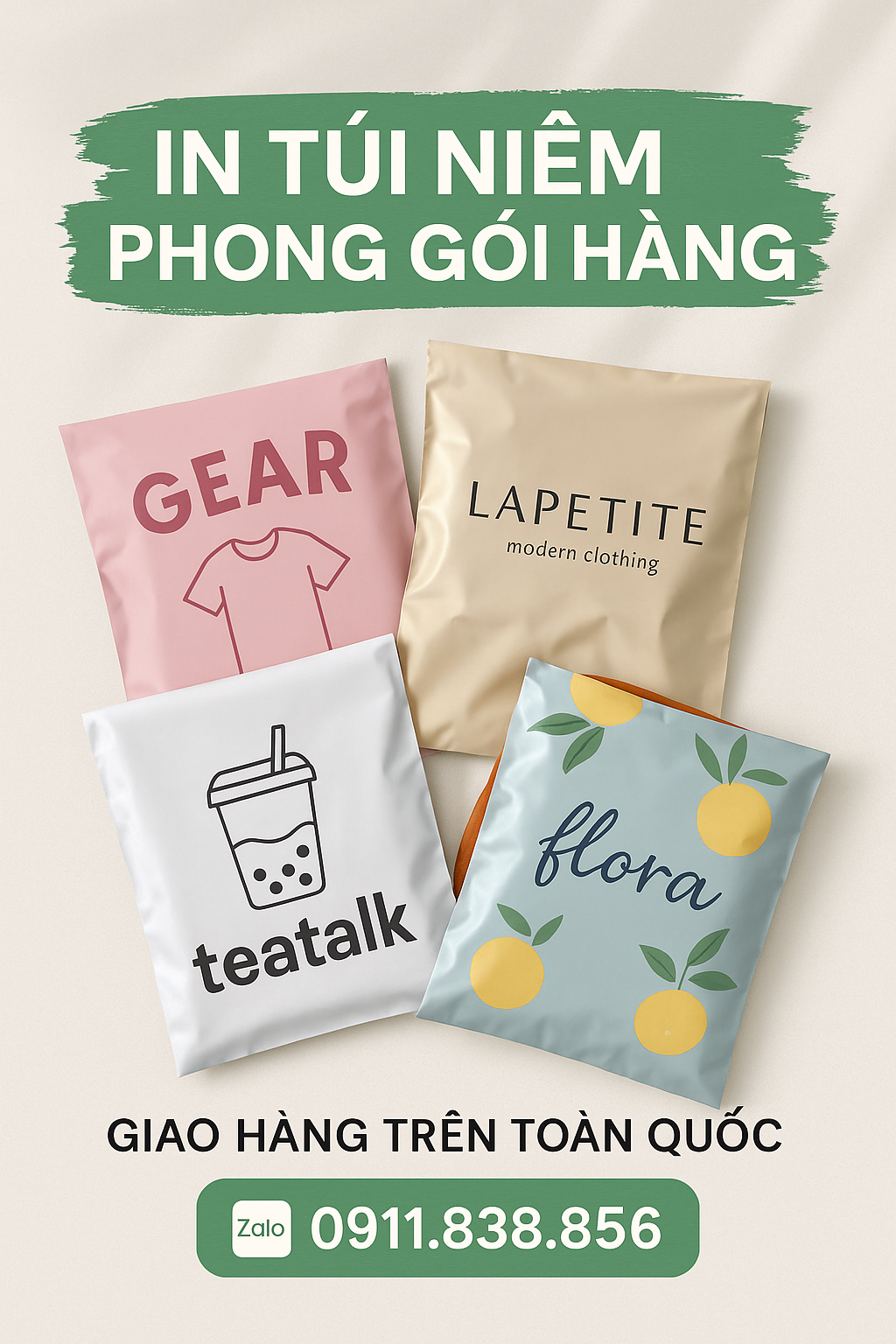 In túi niêm phong gói hàng – Giải pháp chuyên nghiệp cho shop thời trang, mỹ phẩm, thực phẩm sạch 1 in ấn chất lượng cao