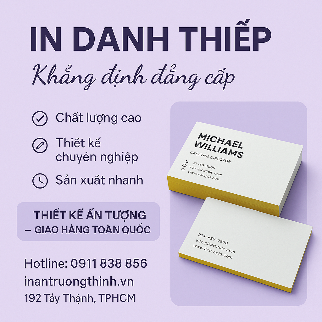 In danh thiếp giá rẻ tại TPHCM – In nhanh, đẹp, chuyên nghiệp 1 in ấn chất lượng cao