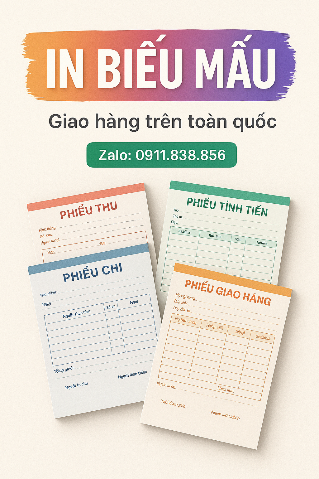 In biểu mẫu chuyên nghiệp cho shop thời trang và quán cà phê tại TPHCM 1 in ấn chất lượng cao
